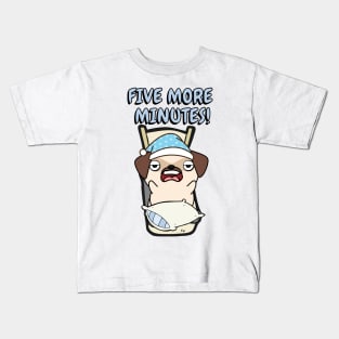 Lazy pug cant get out of bed Kids T-Shirt